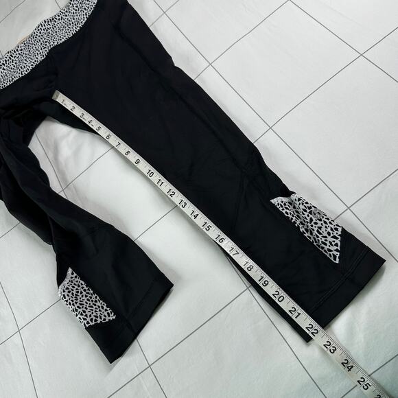 Lululemon Leggings Womens 6 Black Pace Rival Miss Mosaic Running Athletic Crop - Picture 10 of 11